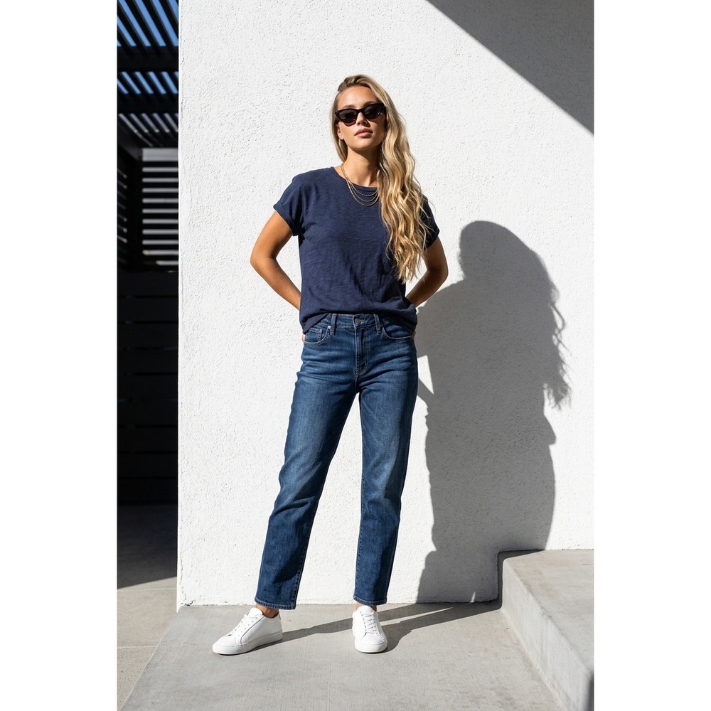 AG Adriano Goldschmied Ex-Boyfriend Slim Jeans Dark Wash Denim Blue Womens $245